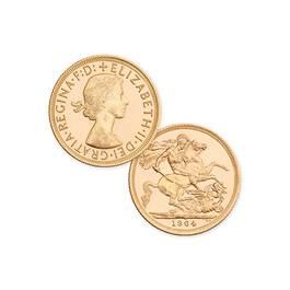 the gold sovereigns of queen elizabeth ii UK QESVA c three