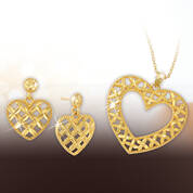 golden kisses earrings with free pendant UK EPSCL a main