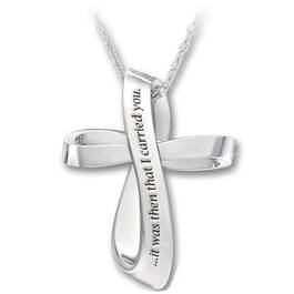 footprints diamond cross pendant UK FDCP2 b two