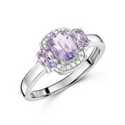 mystical amethyst trilogy silver ring UK MYSAR a main