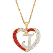 diamond initial heart pendant UK DINHP a main