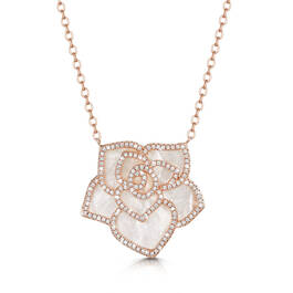 mother of pearl rose of love pendant UK MPRLP a main