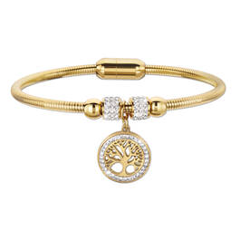 tree of life gold plated bangle UK TOLGPB a main