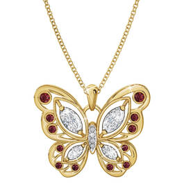 the birthstone butterfly pendant UK BSBUP g seven