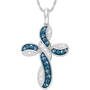 heavenly blue diamond cross pendant UK HBDCP a main