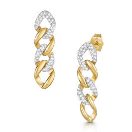 dazzling diamond curb chain earrings UK DCCE a main