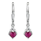 ruby heart silver drop earrings UK RHSDE a main