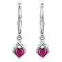 ruby heart silver drop earrings UK RHSDE a main