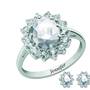 the birthstone halo jewellery set UK BSHJS e five