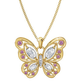 the birthstone butterfly pendant UK BSBUP j ten