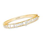 i love you personalised diamond bangle UK ILYDPB a main