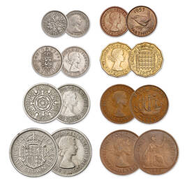 elizabeth pre decimal coin collection UK CQEC h nine