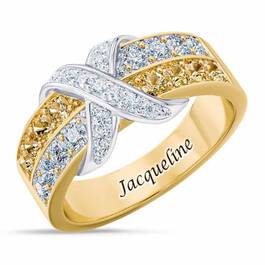 birthstone beauty diamond kiss personalised ring UK BSDKR k nov