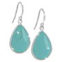 turquoise teardrop silver earrings UK TTSE2 a main
