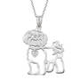 shih tzu diamond in the ruff silver pendant UK STDSP a main