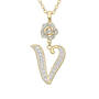 Diamond Rose Initial Pendant with Free Matching Earrings, Diamond Rose Initial Pendant 12023 0016 s pendant