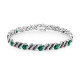 Personalized Black Diamond and Birthstone Bracelet 10776 0019 e may