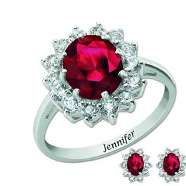 the birthstone halo jewellery set UK BSHJS h eight