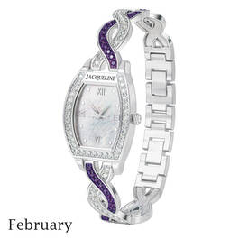 birthstone swirl bracelet watch UK BSWB b february