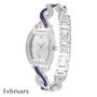 birthstone swirl bracelet watch UK BSWB b february