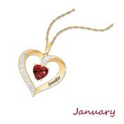 personalised birthstone heart pendant UK PBHP a main