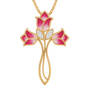 Beauty Surrounds Us Floral Cross Pendant 10205 0010 a main