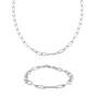 Italian Silver Necklace Bracelet Set 10275 0015 a main