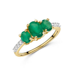 trilogy green onyx 9ct gold ring UK TOCER a main