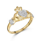diamond claddagh 9ct gold ring UK DCLR2 a main