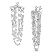 italian sparkling silver waterfall earrings UK ISSWE a main