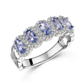 tanzanite white topaz oval cut silver ri UK TTOCR a main