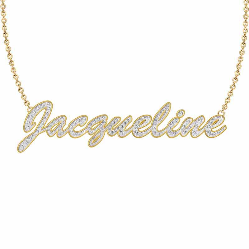 personalised crystal horizontal necklace UK PNHN a main