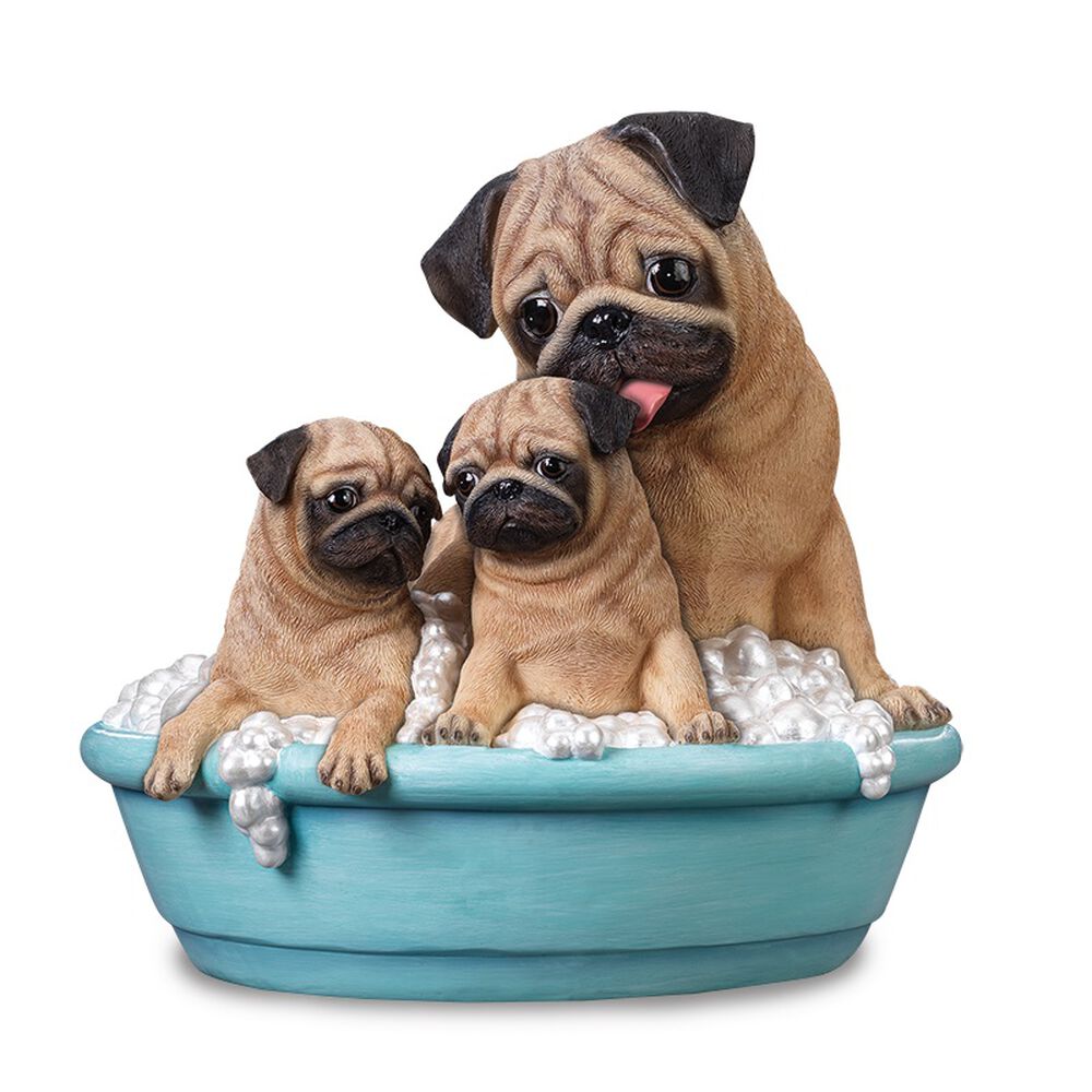 Puppy Bath Time Pug Figurine