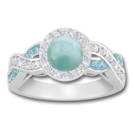 caribbean queen larimar ring UK CQLR2 b two