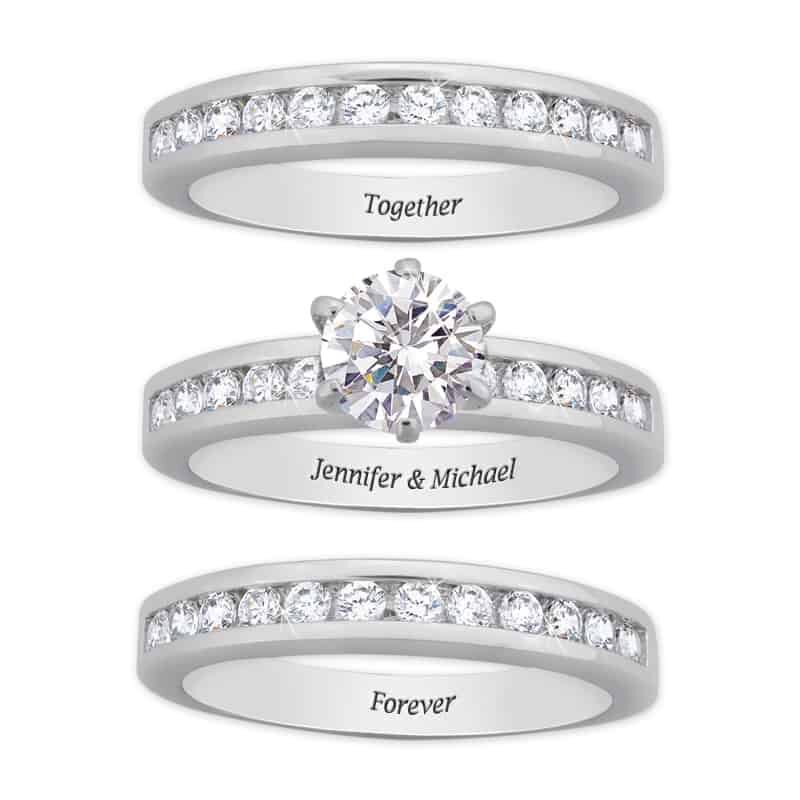 together forever personalised ring set UK CZSR b two