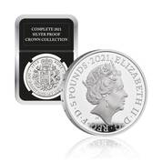 the complete 2021 silver proof crown col UK A21C a main