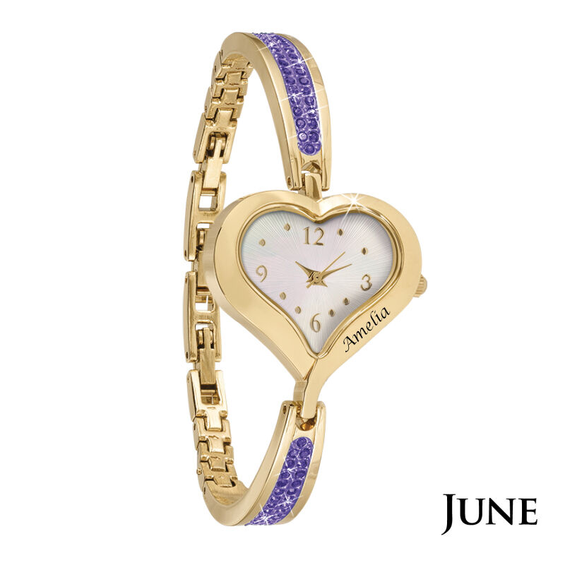 the personalised birthstone heart watch UK PHBW g seven