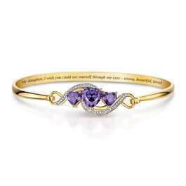 daughter purple hearts bangle UK DPHB a main