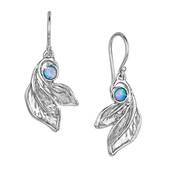 blue opal leaf silver earrings UK BOLSE a main