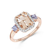 morganite twilight elegance 9ct rose gold ring UK MTER a main