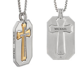Personalized Two in One Diamond Cross Pendant 12049 0016 a main