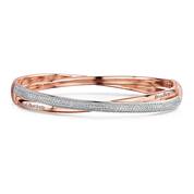 Rose Gold Diamond Kiss Personalised Bangle UK RGSKB2 a main