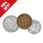 barber silver dime indian head penny and liberty head nickel UK CTT a main