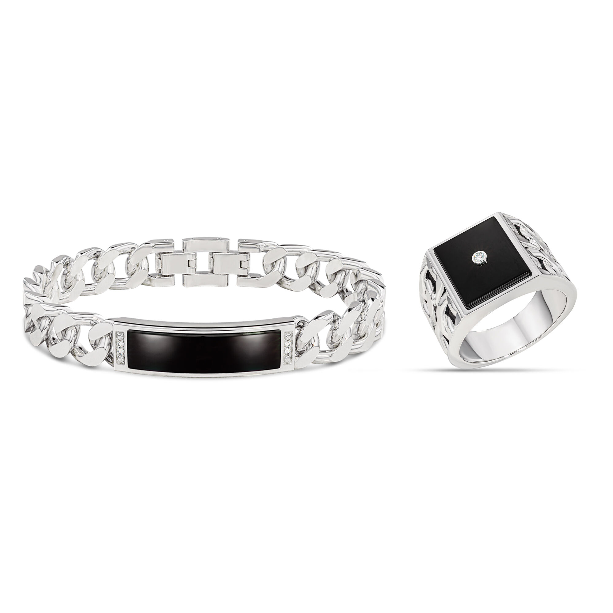 Mens ring and bracelet cheap set