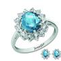 the birthstone halo jewellery set UK BSHJS d four