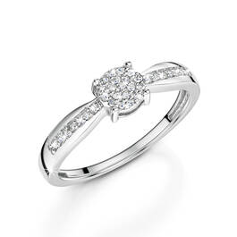 silver diamond cluster ring UK DISCR a main
