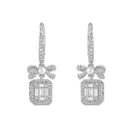 pearl and cubic zirconia gift dangle ear UK PIDGE a main