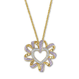 heart swirl birthstone pendant UK HSBP f six