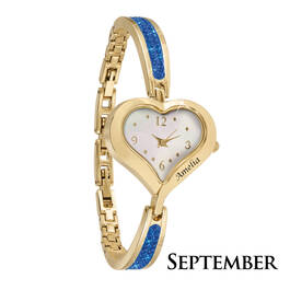 the personalised birthstone heart watch UK PHBW j ten