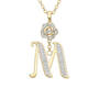 Diamond Rose Initial Pendant with Free Matching Earrings, Diamond Rose Initial Pendant 12023 0016 m pendant